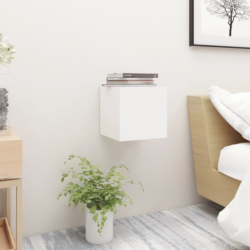 foto del prodotto comodino bianco 30,5x30x30 cm in legno multistrato vidaxl