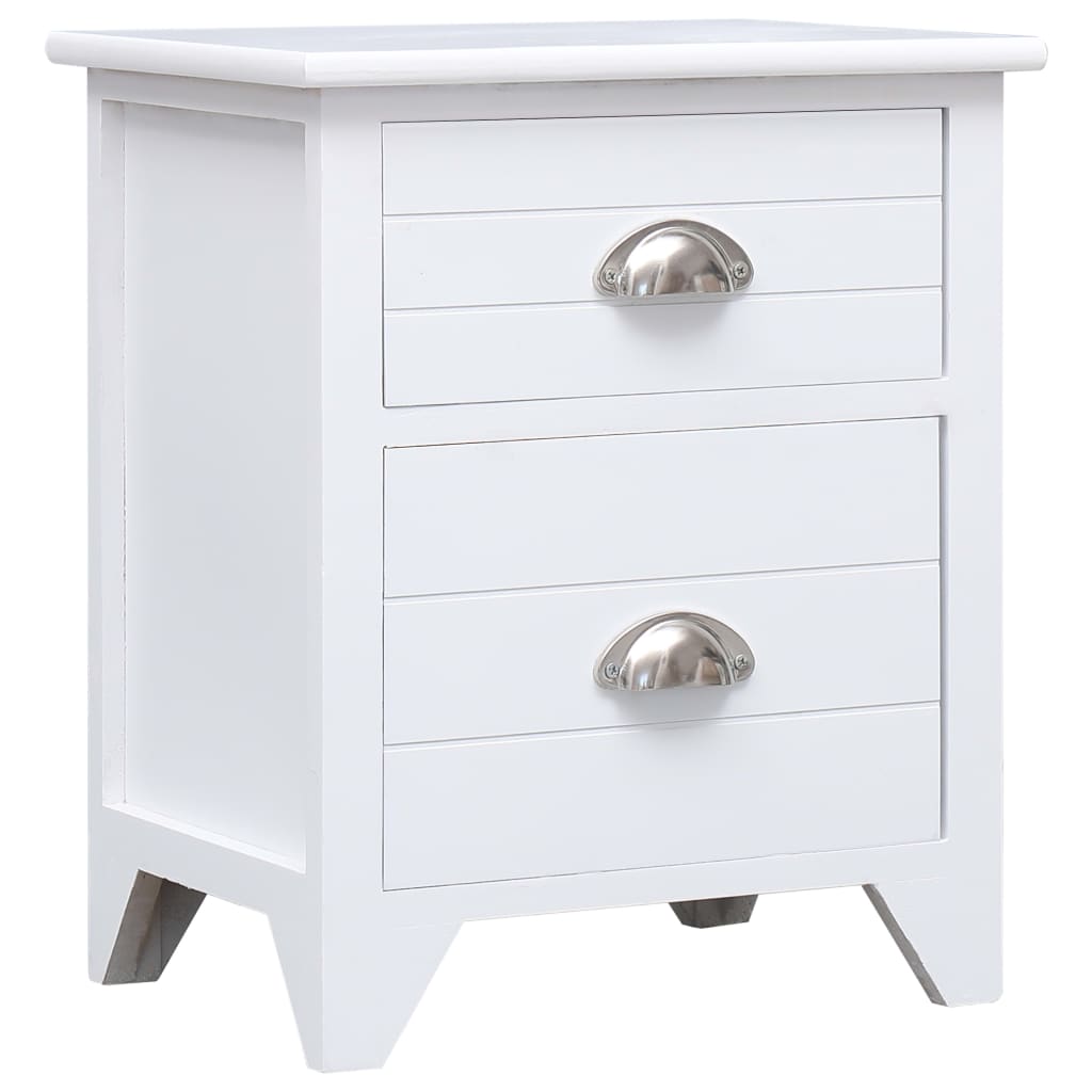 foto del prodotto comodino bianco 38x28x45 cm in legno di paulownia cod mxl 30198