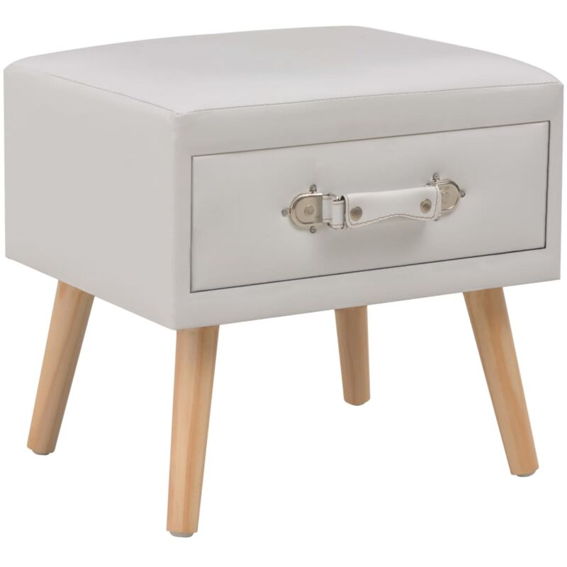 foto del prodotto comodino bianco 40x35x40 cm in similpelle vidaxl