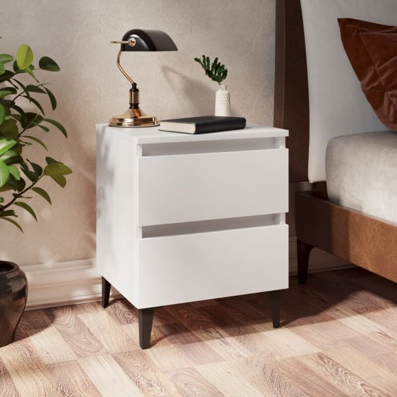 foto del prodotto comodino bianco 40x35x50 cm in legno multistrato vidaxl
