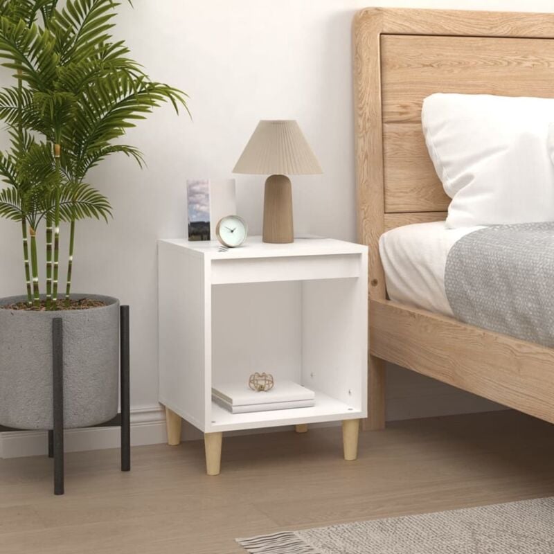 foto del prodotto comodino bianco 40x35x50 cm in legno multistrato vidaxl