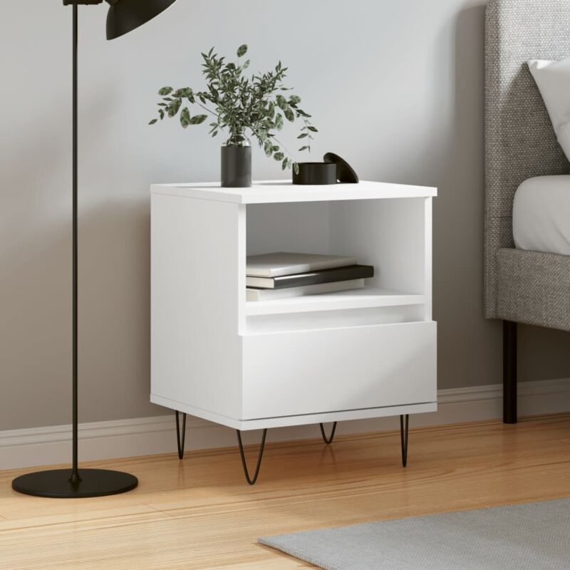 foto del prodotto comodino bianco 40x35x50 cm in legno multistrato vidaxl