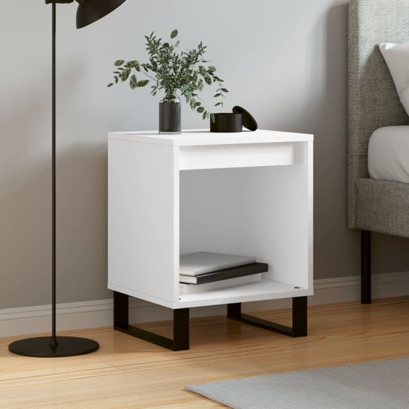 foto del prodotto comodino bianco 40x35x50 cm in legno multistrato vidaxl