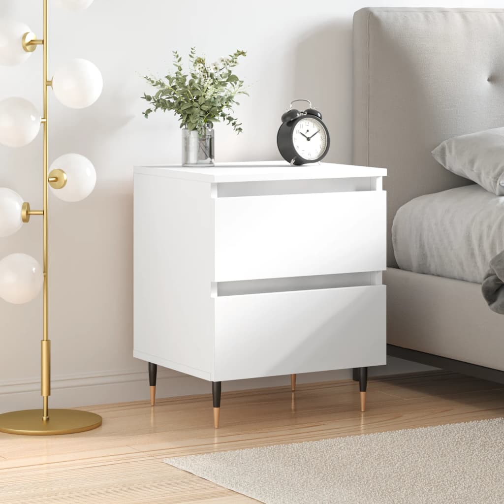 foto del prodotto comodino bianco 40x35x50 cm in legno multistratocod mxl 127734