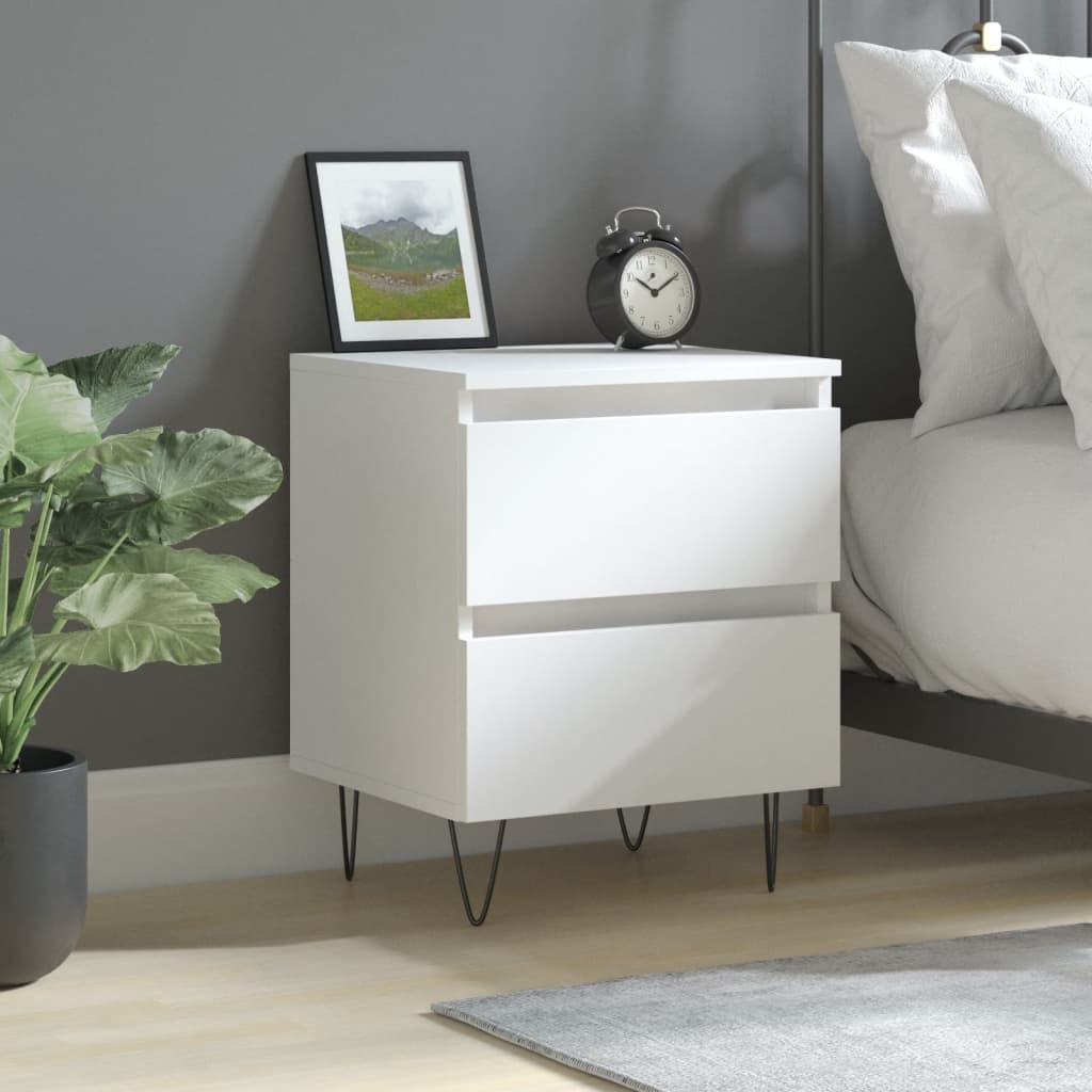 foto del prodotto comodino bianco 40x35x50 cm in legno multistratocod mxl 127783