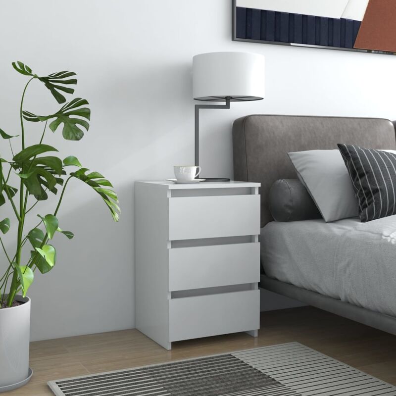 foto del prodotto comodino bianco 40x35x62,5 cm in legno multistrato vidaxl