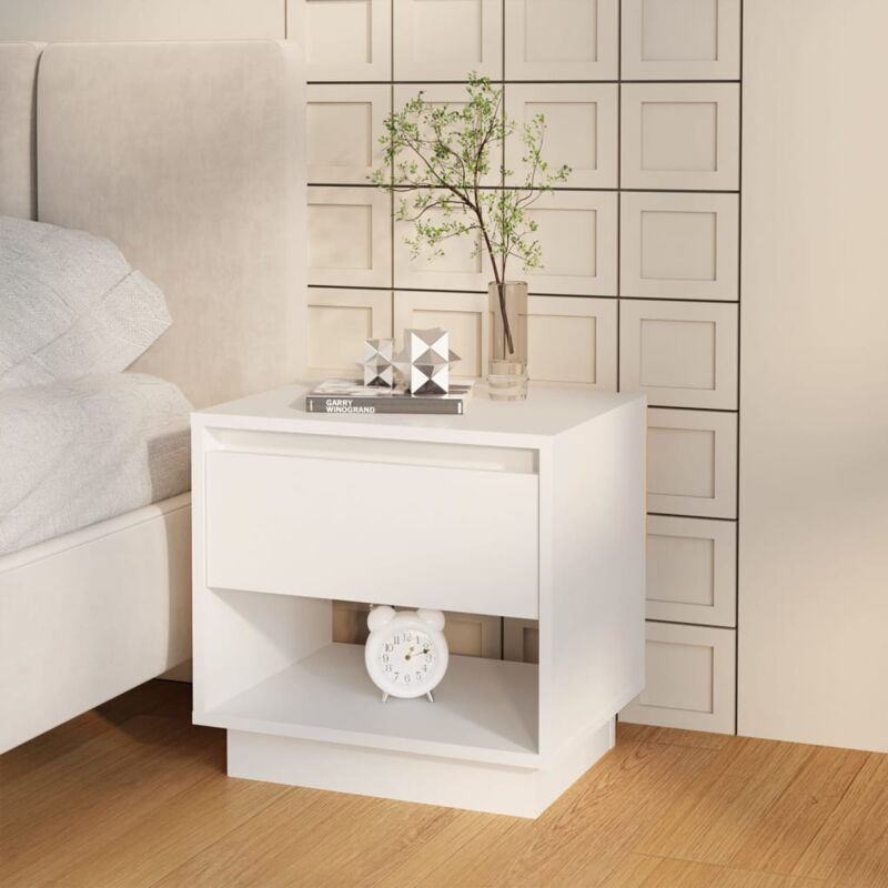 foto del prodotto comodino bianco 45x34x44 cm in truciolato vidaxl