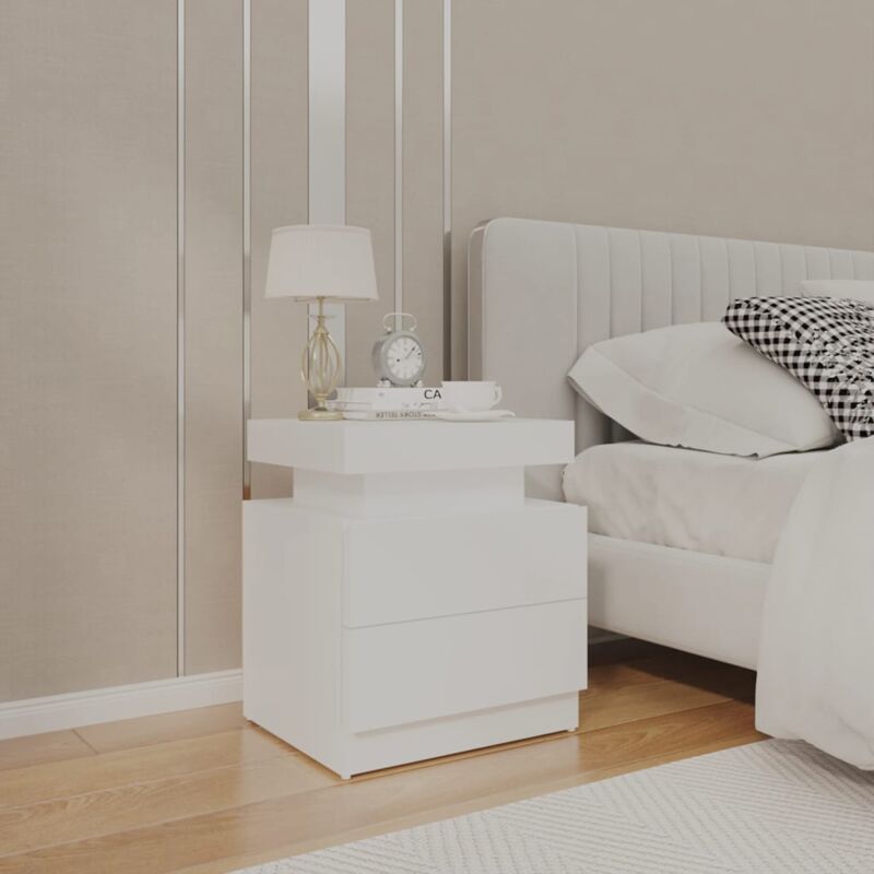foto del prodotto comodino bianco 45x35x52 cm in legno multistrato vidaxl