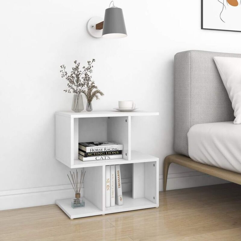 foto del prodotto comodino bianco 50x30x51,5 cm in legno multistrato vidaxl