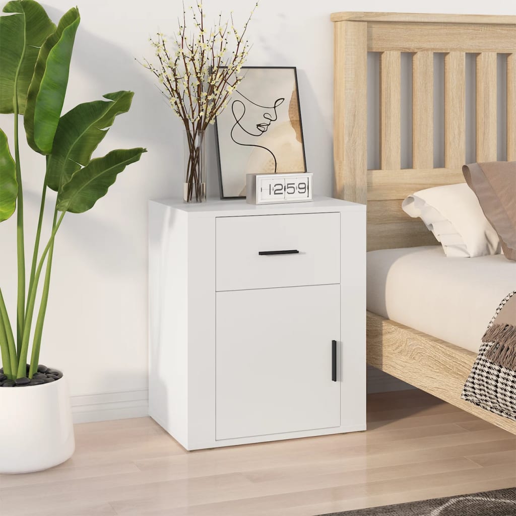 foto del prodotto comodino bianco 50x36x60 cm in legno ingegnerizzato cod mxl 31046