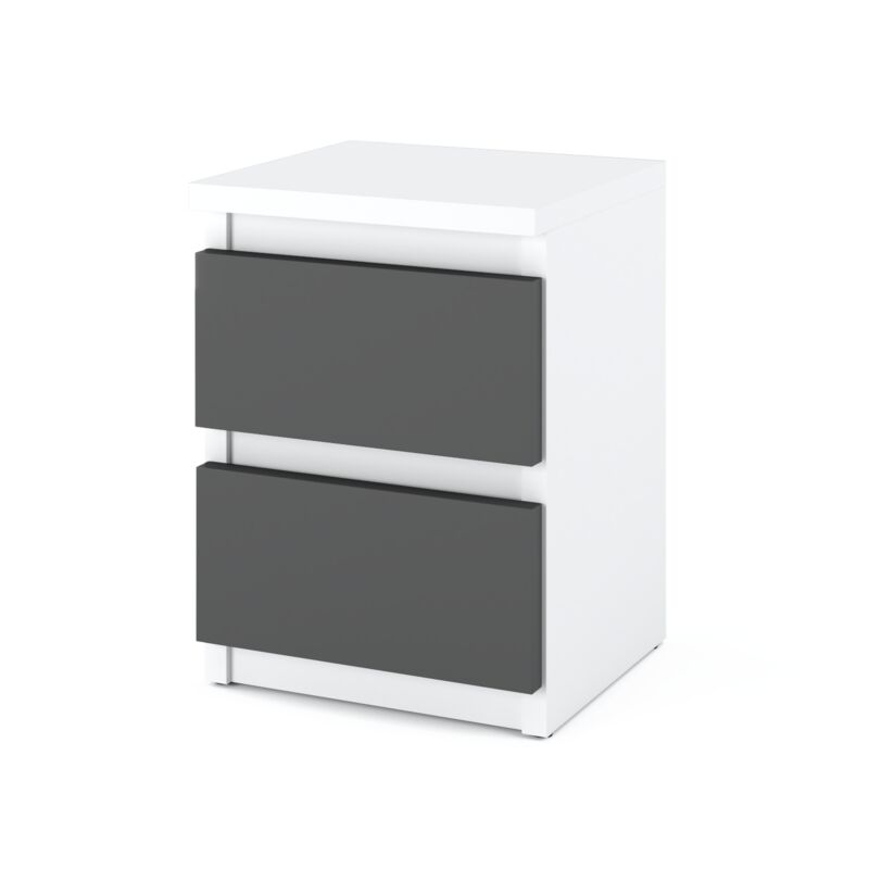 foto del prodotto comodino bianco grigio 30 cm 2 pezzi comodino mobili per camera da letto nakastlik