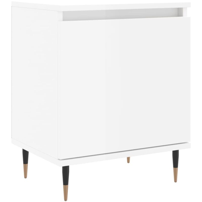 foto del prodotto comodino bianco lucido 40x30x50 cm in legno multistrato vidaxl