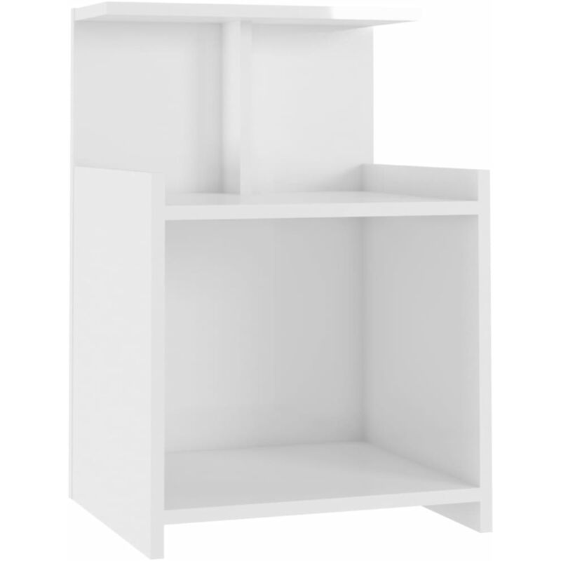 foto del prodotto comodino bianco lucido 40x35x60 cm in legno multistrato - vidaxl