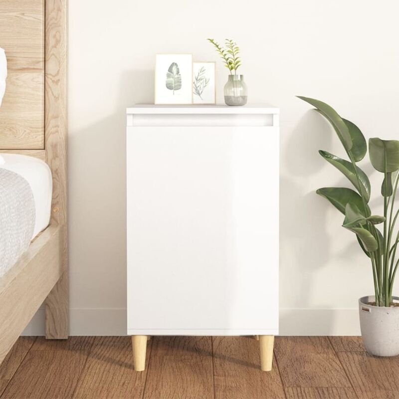 foto del prodotto comodino bianco lucido 40x35x70 cm in legno multistrato vidaxl
