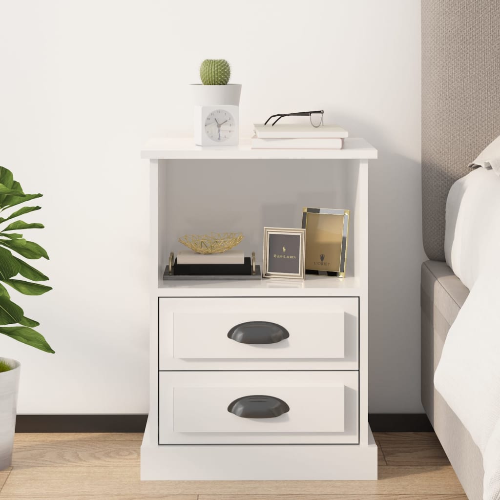 foto del prodotto comodino bianco lucido 43x36x60 cmcod mxl 126237