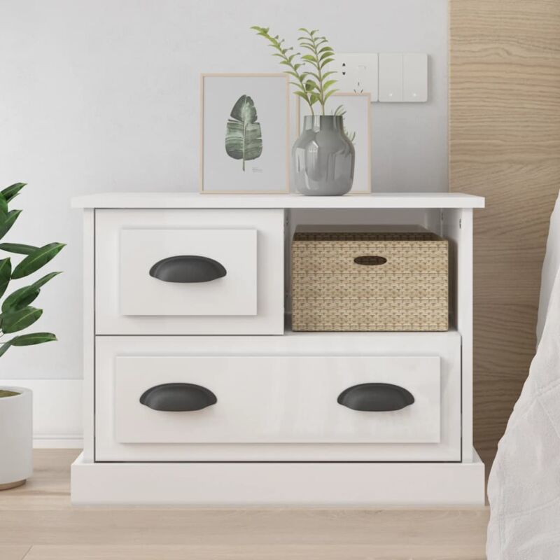 foto del prodotto comodino bianco lucido 60x39x45 cm vidaxl