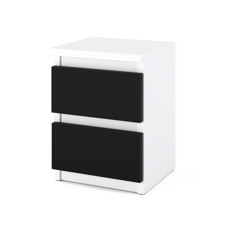 foto del prodotto comodino bianco nero 30 cm 2 pezzi comodino mobili per camera da letto nakastlik