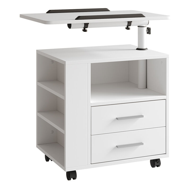foto del prodotto comodino bora, bianco, 60 x 69 cm con 2 cassetti vicco