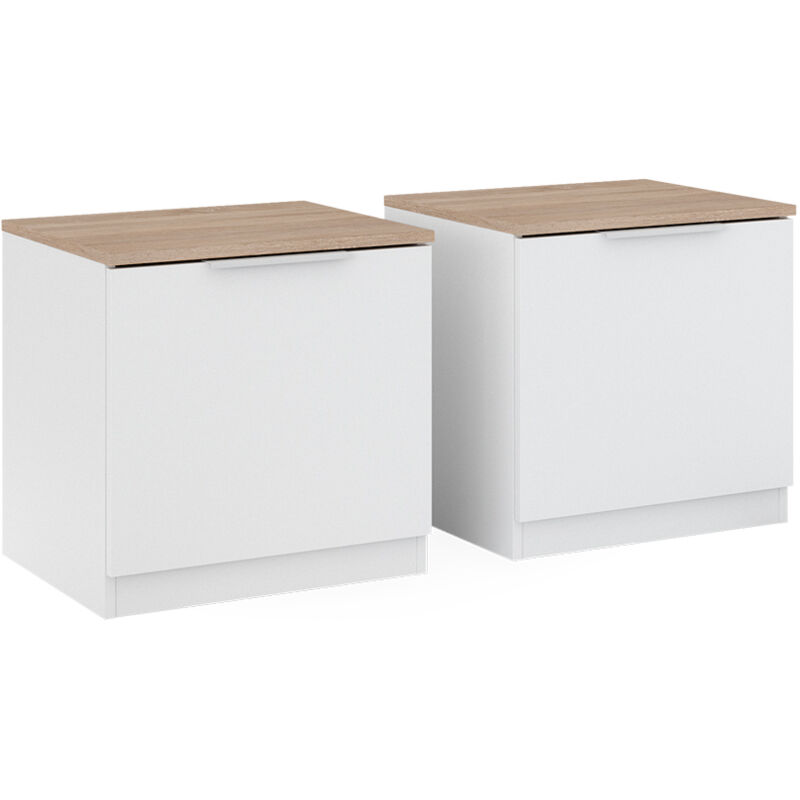 foto del prodotto comodino camera da letto betti, bianco, 50 x 50 cm set di 2, vicco