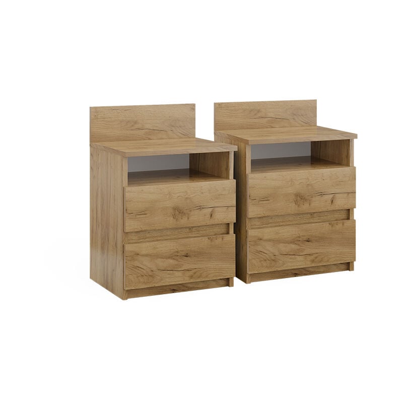 immagine 0 del prodotto comodino camera da letto monty, quercia dorata, 39.6 x 59.1 cm set di 2 vicco