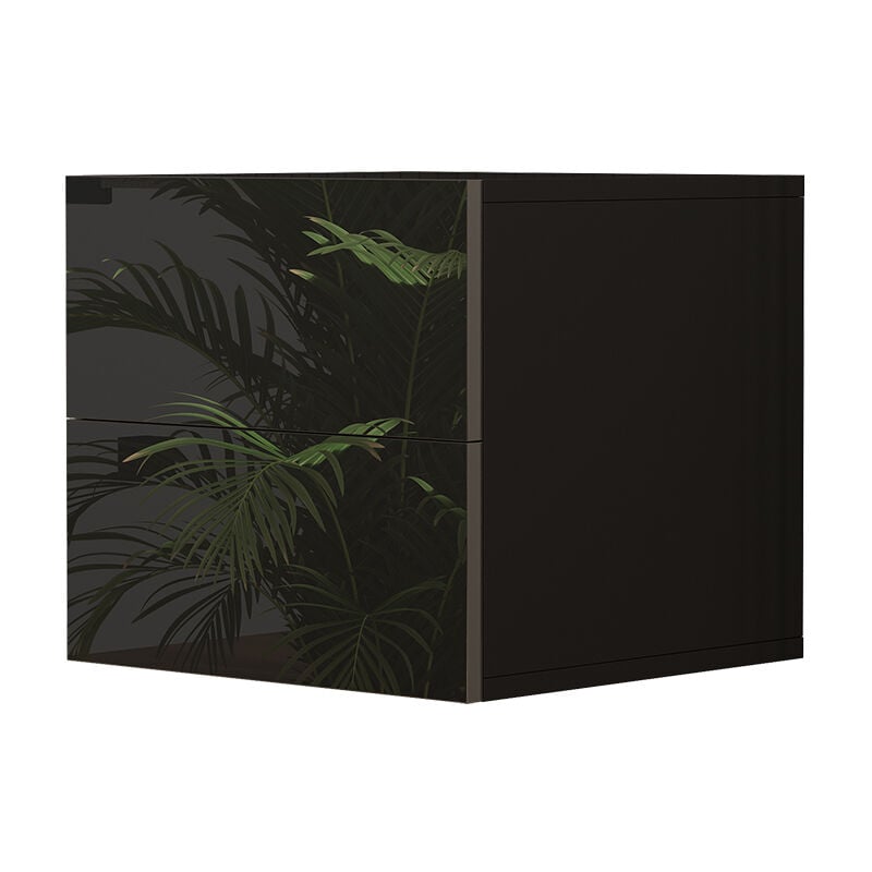 foto del prodotto comodino camera da letto sofie, nero lucido, 49.6 x 51.2 cm vicco