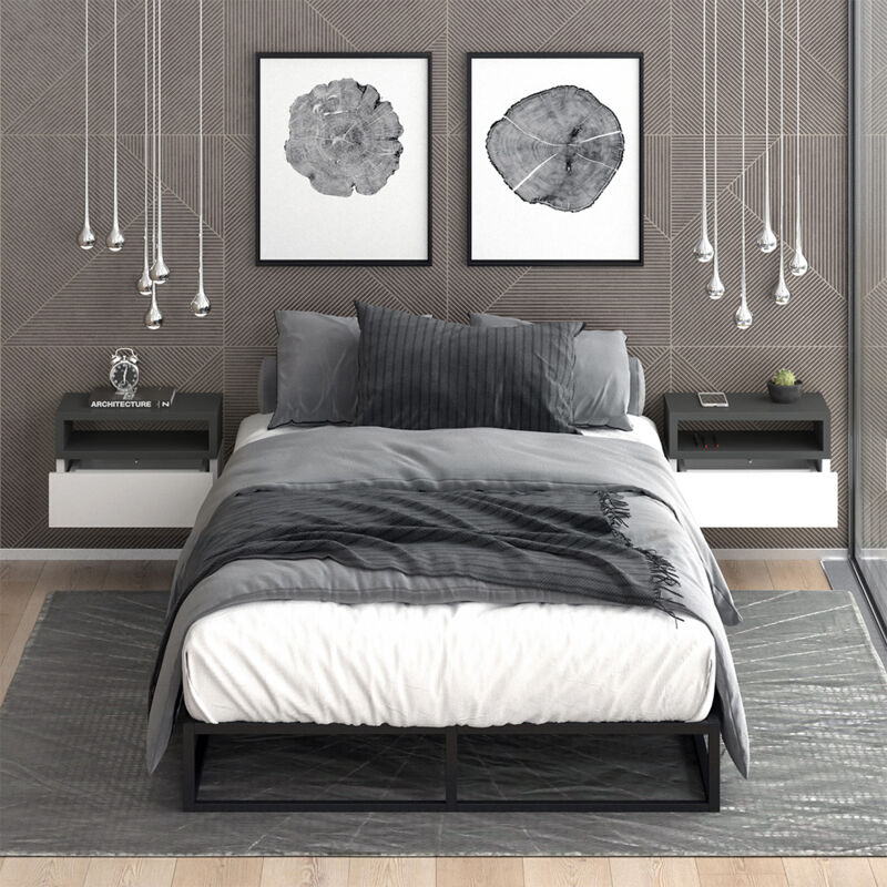 foto del prodotto comodino camera da letto urbano, antracite, 45 x 28 cm set di 2 vicco