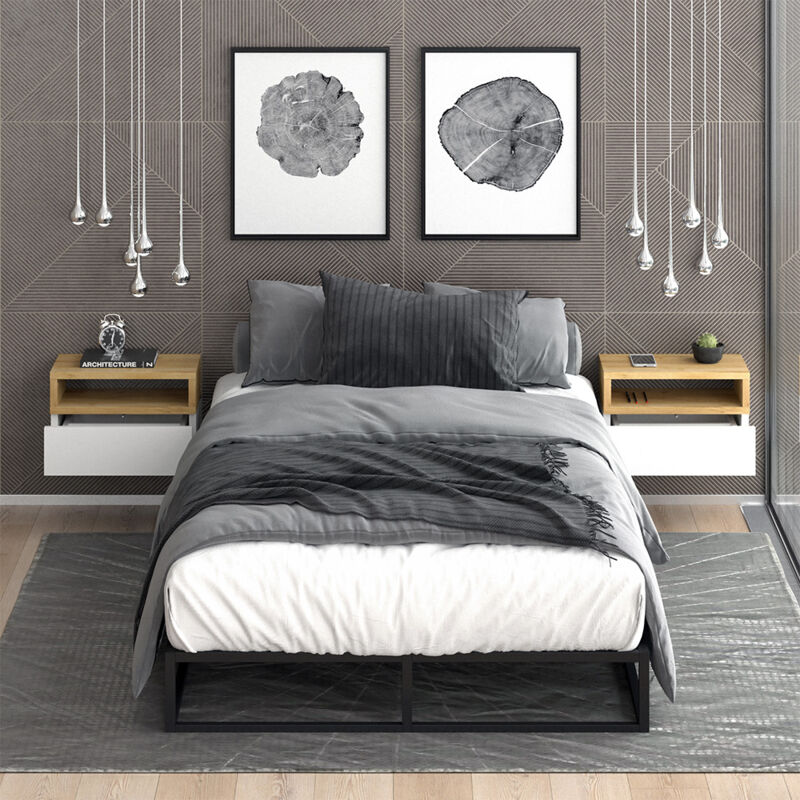 foto del prodotto comodino camera da letto urbano, quercia dorata, 45 x 28 cm set di 2 vicco