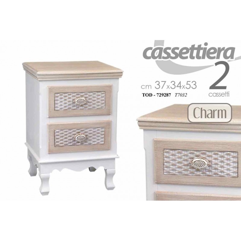 foto del prodotto comodino cassettiera con due cassetti cm 37 x 33 x 53 h