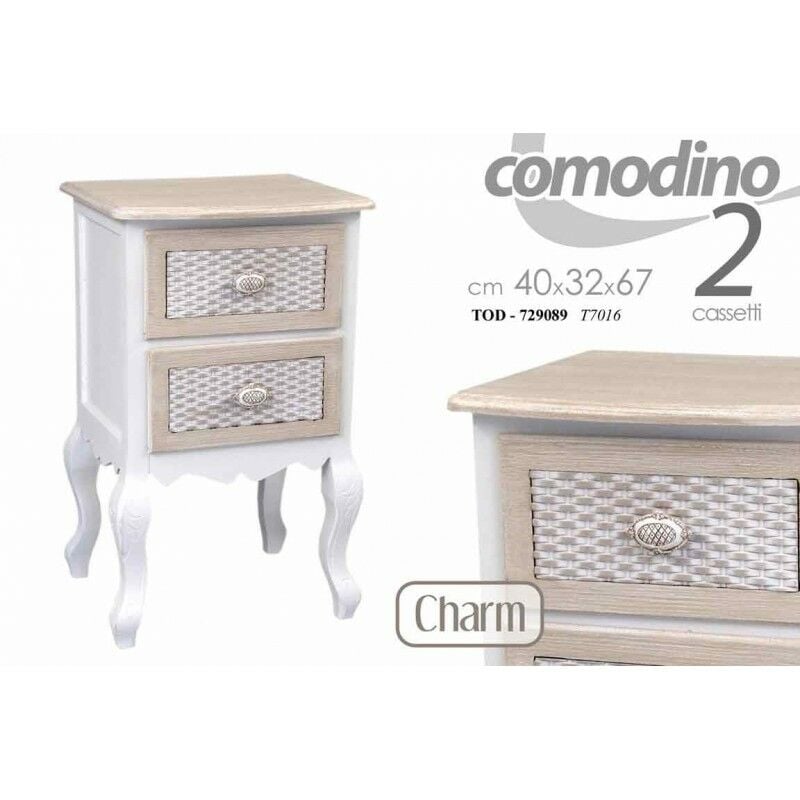 foto del prodotto comodino charm camera shabby con cassetto cm 40 x 32x 67 h