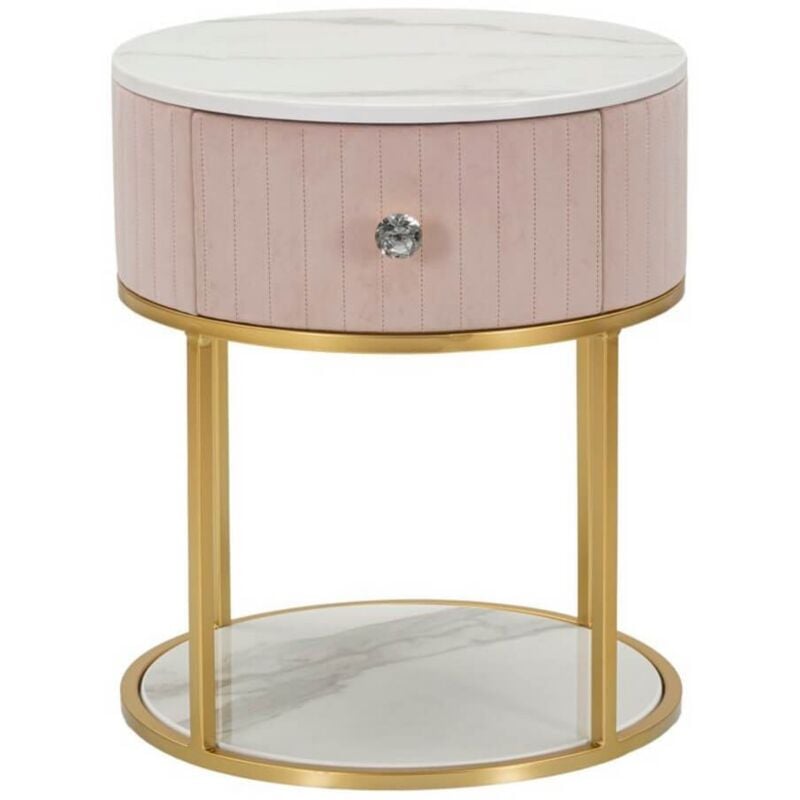 foto del prodotto comodino cm diam 42x48 montpellier colore rosa