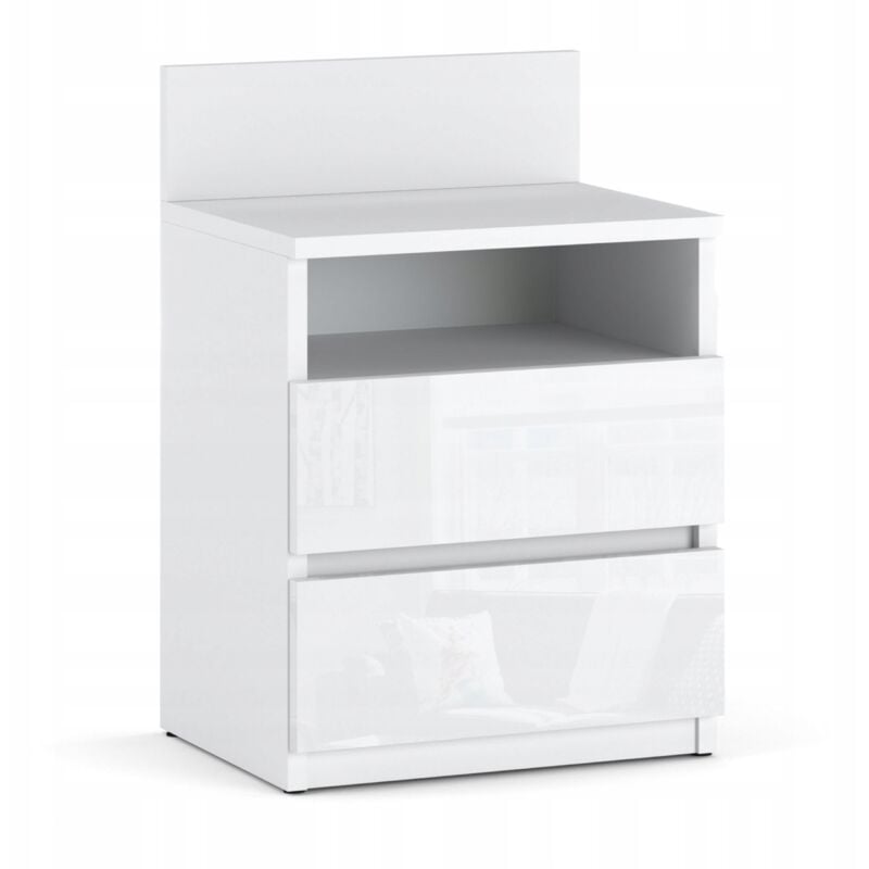 foto del prodotto comodino comodino bianco lucido comodino 40 cm 2 pezzi mobili per camera da letto soppalco