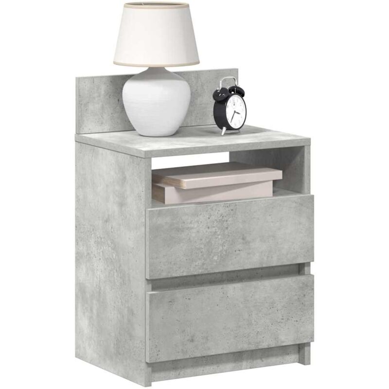 foto del prodotto comodino con 2 cassetti grigio cemento 40x33x60 cm vidaxl