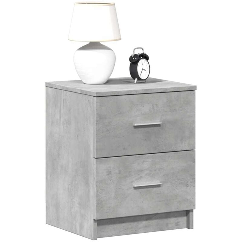 foto del prodotto comodino con 2 cassetti grigio cemento 40x36x50 cm vidaxl