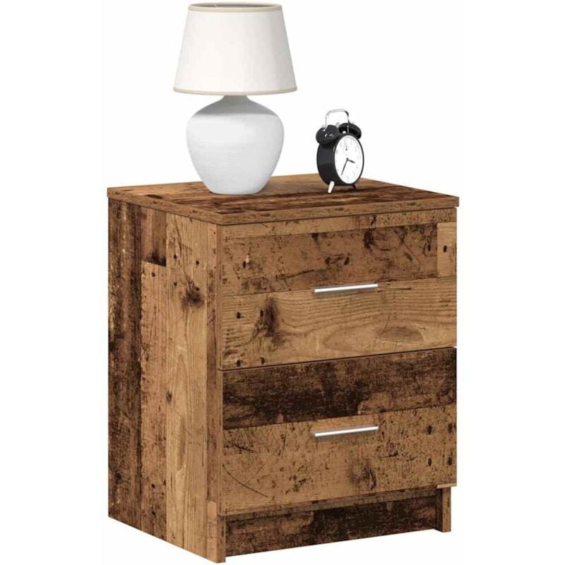 foto del prodotto comodino con 2 cassetti legno antico 40x36x50 cm vidaxl