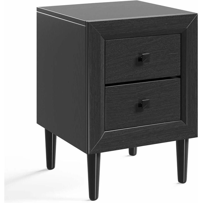 foto del prodotto comodino con 2 cassetti, tavolino da salotto con solide gambe in legno di gomma, ideale per casa ufficio salone camera da letto, 40 x 39,5 x 55 cm 1