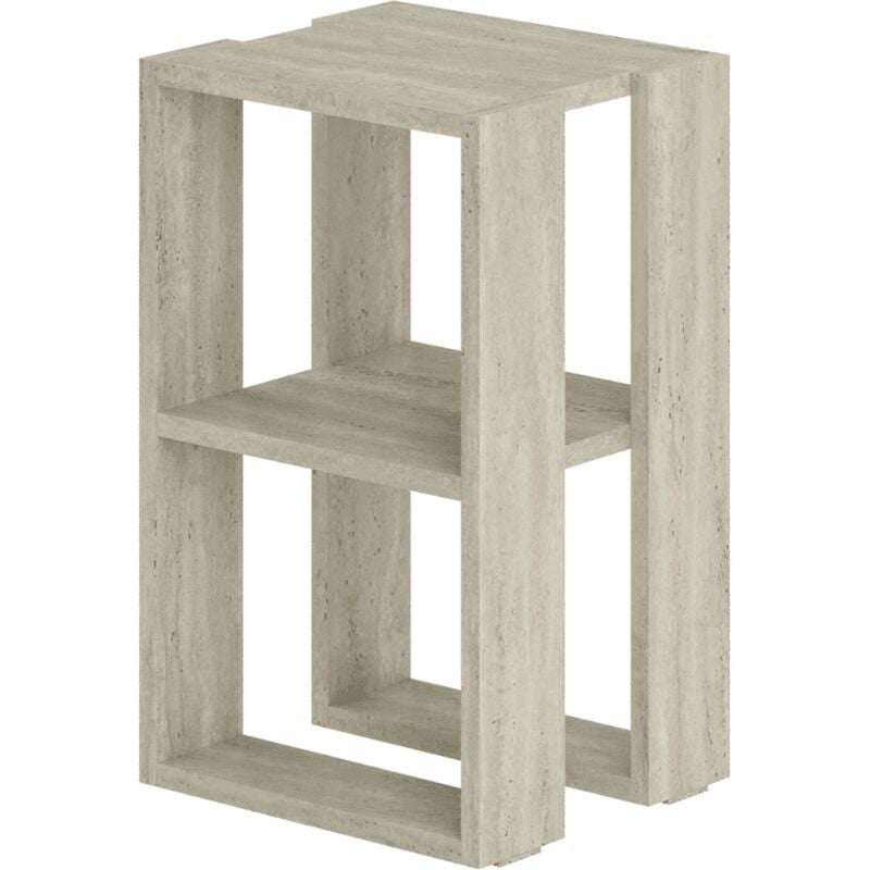 foto del prodotto comodino con 2 ripiani, decorazione travertino h55 cm lonie