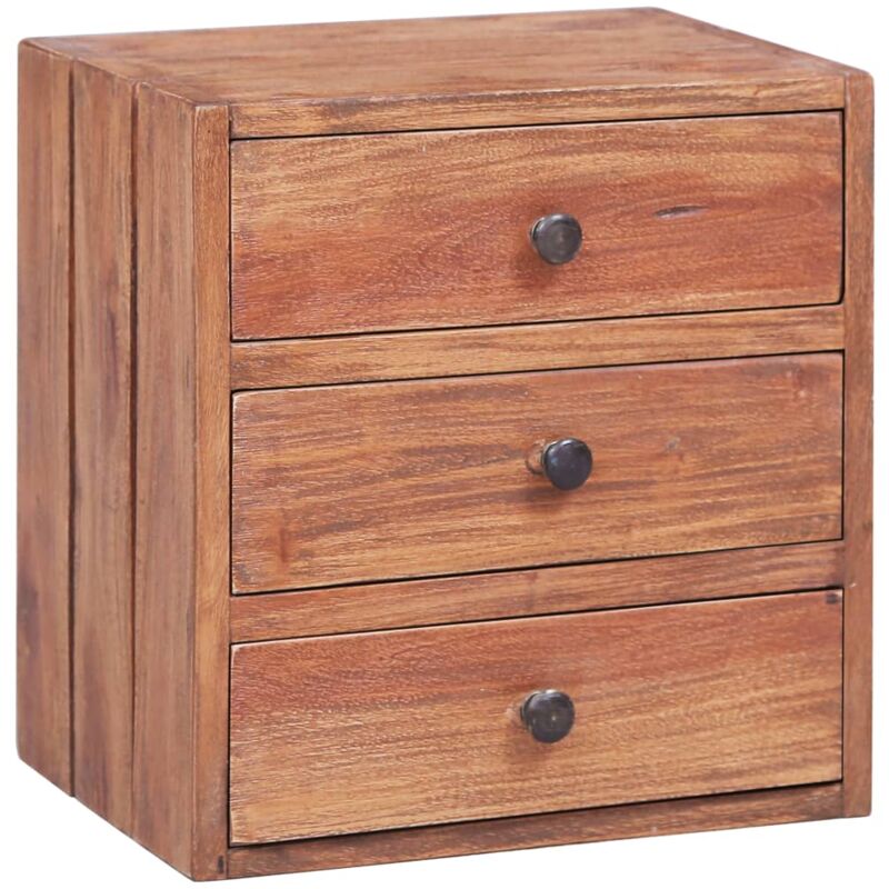 foto del prodotto comodino con 3 cassetti 35x25x35 cm legno massello di mogano vidaxl