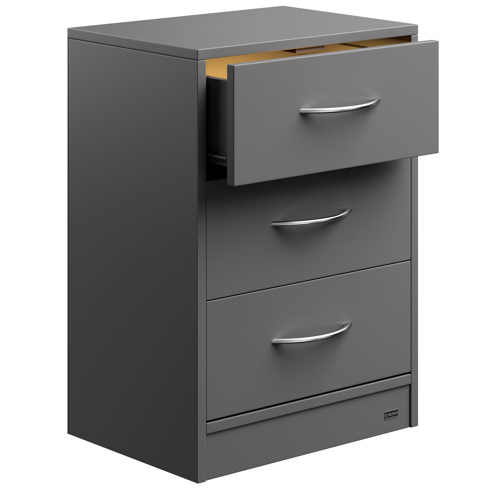 foto del prodotto comodino con cassetti eloise antracite 54x39x28cm con led