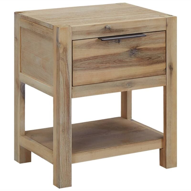 foto del prodotto comodino con cassetto 40x30x48 cm in legno massello di acacia vidaxl