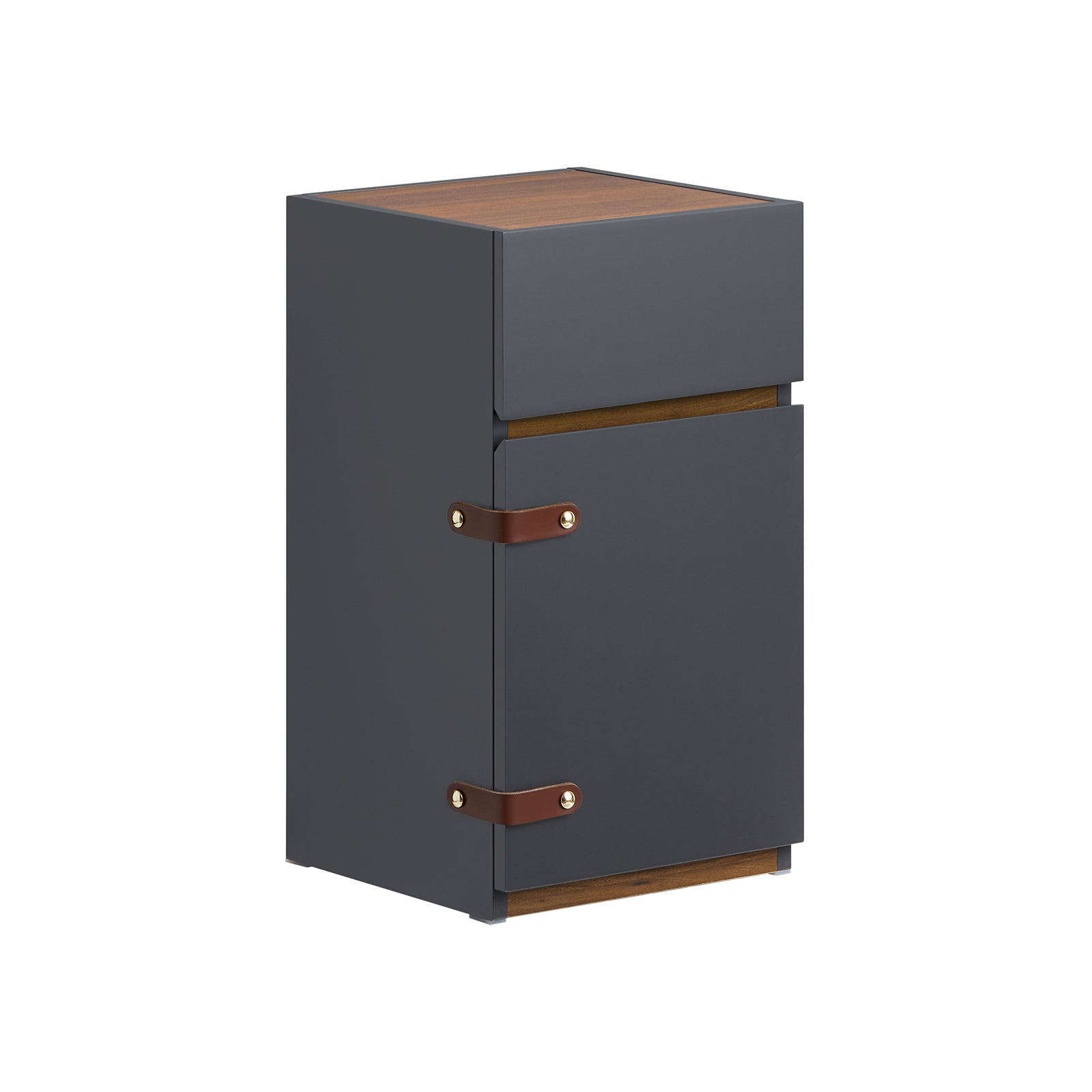 foto del prodotto comodino con cassetto comodino da letto tavolino da divano tavolino stretto grigio scuro 30x60x55 cm fbt146 dg