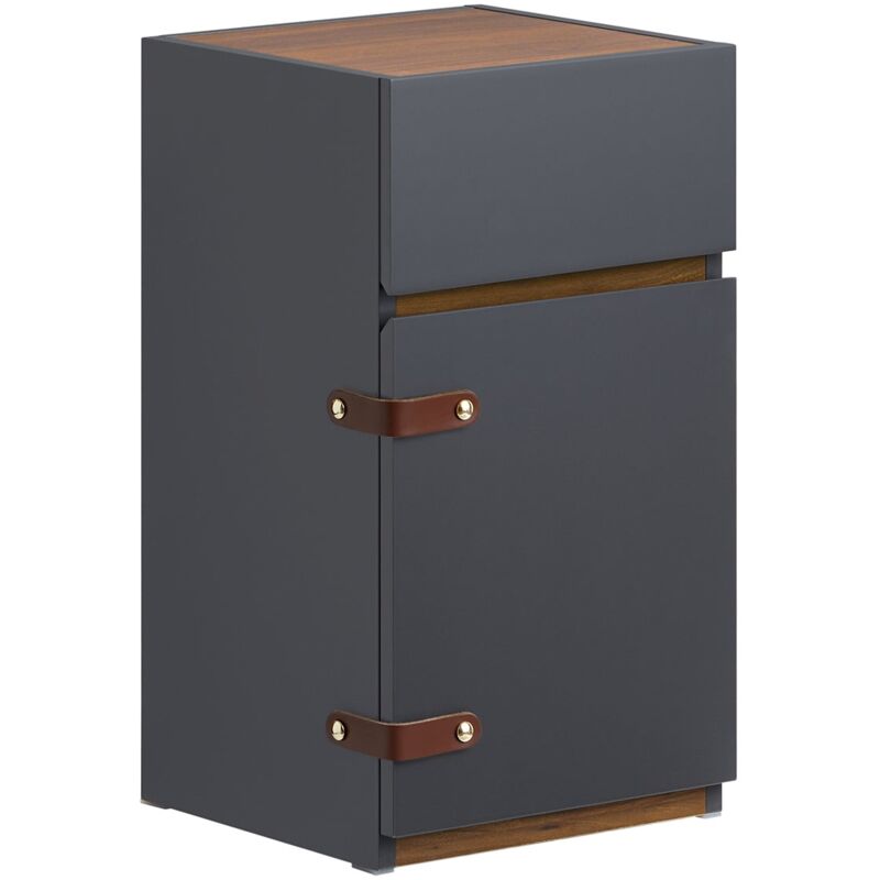 foto del prodotto comodino con cassetto comodino da letto tavolino da divano tavolino stretto grigio scuro 30x60x55 cm fbt146 dg sobuy