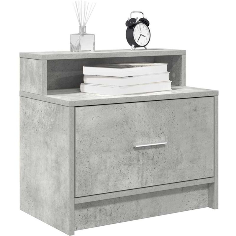 foto del prodotto comodino con cassetto grigio cemento 51x31x47 cm vidaxl
