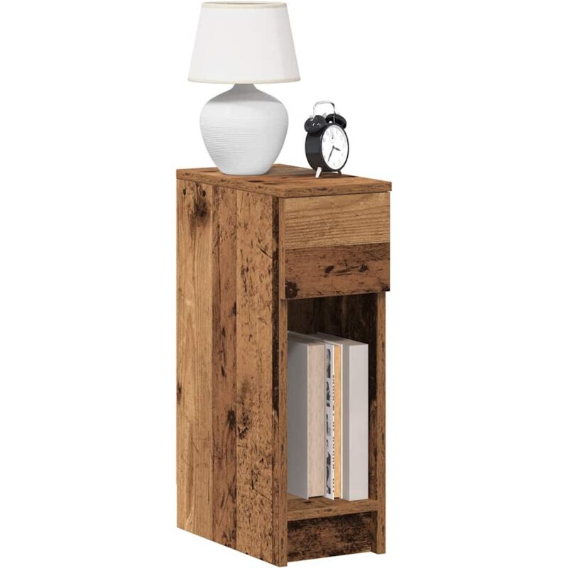 foto del prodotto comodino con cassetto legno antico 20x36x60 cm vidaxl