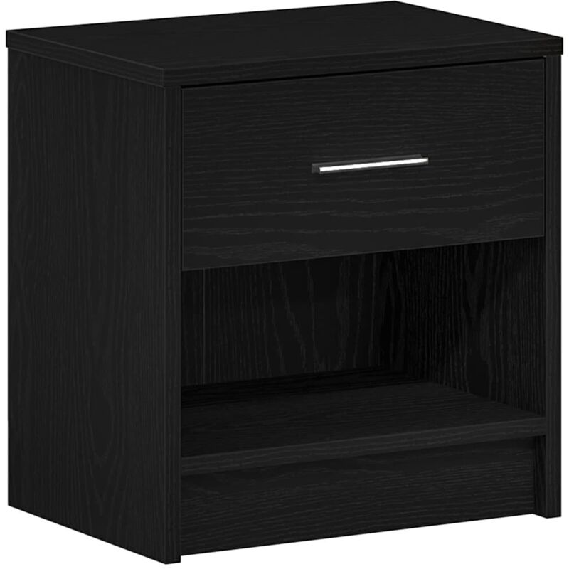 foto del prodotto comodino con cassetto nero 39x28x41 cm - vidaxl
