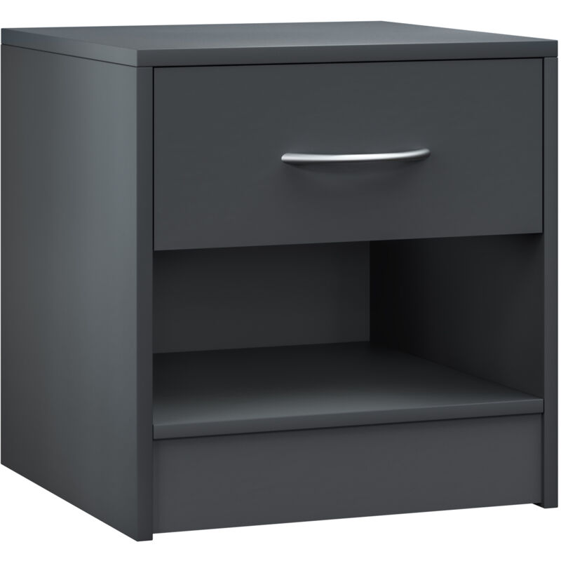 foto del prodotto comodino con cassetto per camera da letto 41cm altezza comfort com portaoggetti in legno 41x39x28cm anthrazit de casaria