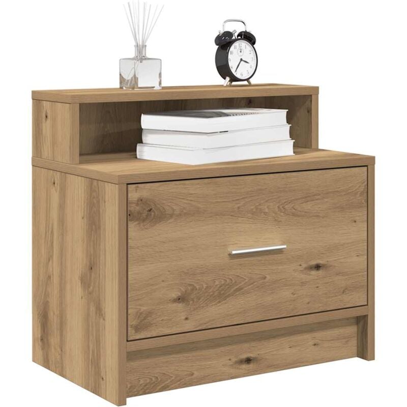 foto del prodotto comodino con cassetto rovere artigianale 51x31x47 cm vidaxl