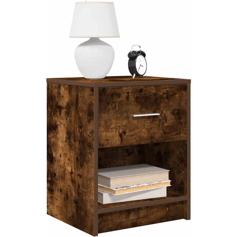 foto del prodotto comodino con cassetto rovere fumo 40x34x50 cm vidaxl