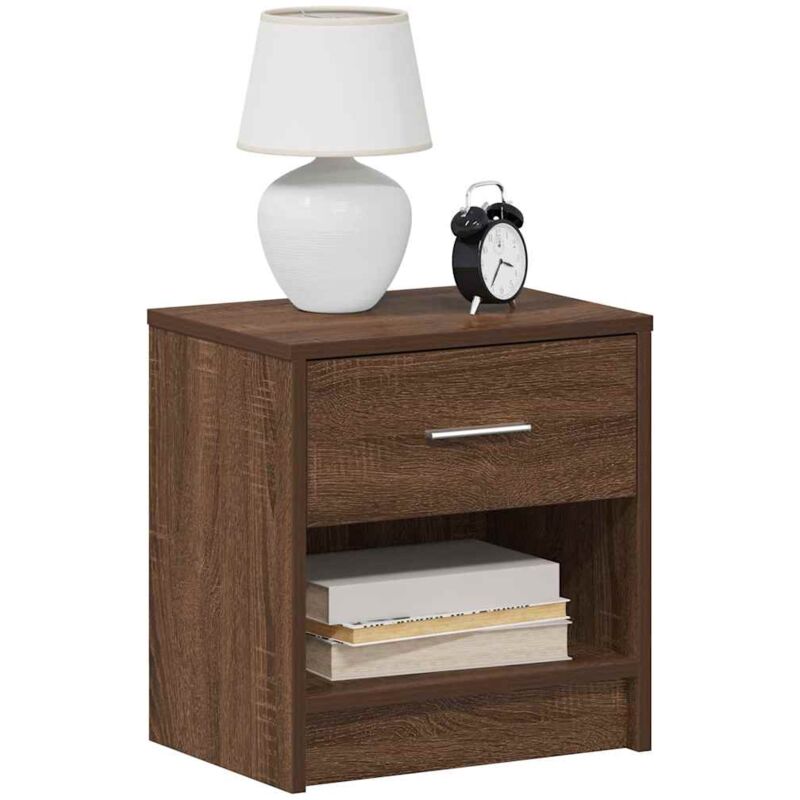 foto del prodotto comodino con cassetto rovere marrone 39x28x41 cm vidaxl