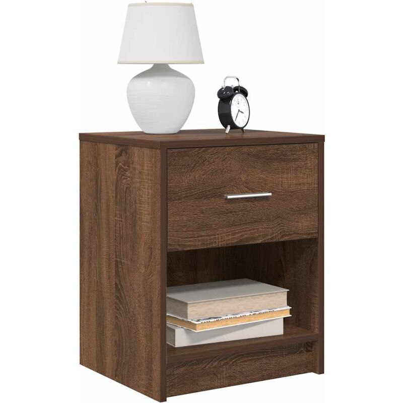 foto del prodotto comodino con cassetto rovere marrone 40x34x50 cm vidaxl