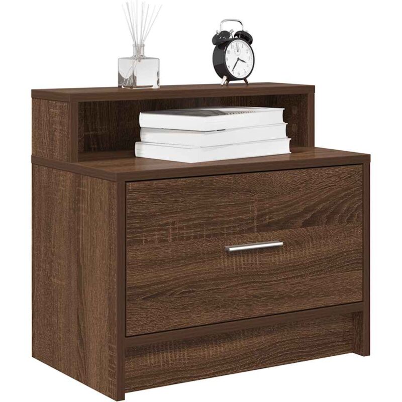 foto del prodotto comodino con cassetto rovere marrone 51x31x47 cm vidaxl